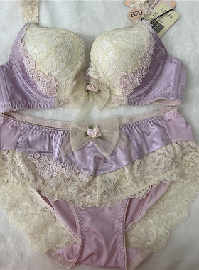 衣恋EBLIN薰衣草色S39精致蕾丝印花宫廷系列女士文胸ECBR711042