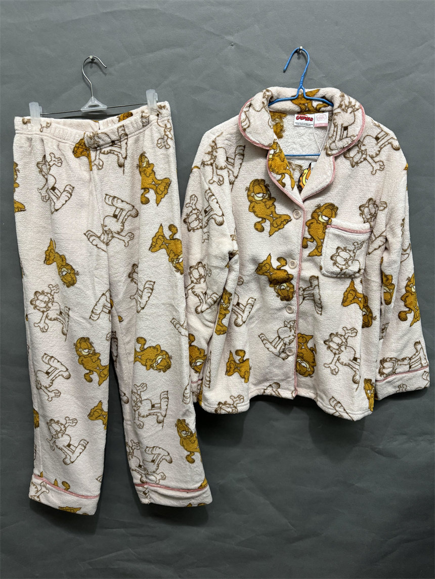 body pops米色J19珊瑚绒松软印花秋冬女士家居服套装BCPPC4TG31