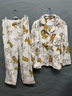 body pops米色J19珊瑚绒松软印花秋冬女士家居服套装BCPPC4TG31