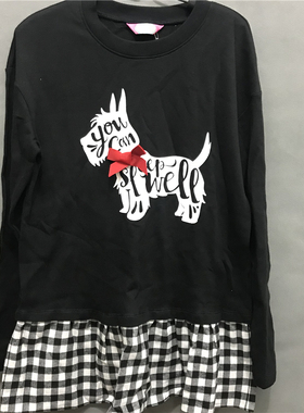 衣恋旗下body pops 黑色W29棉质可爱卡通舒适甜美上衣 BCYF64CA11