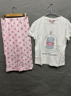 body pops 象牙白P23轻薄短袖凉爽可爱女士家居服套装BCPP962T11