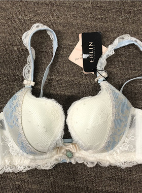 衣恋旗下EBLIN蓝色C23精致重工宫廷蕾丝少女文胸ECBR635012