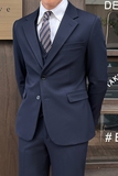 秋冬款英伦韩版修身男士休闲二粒扣纯色西服三件套SJT961-P265，男装西服，电商C308