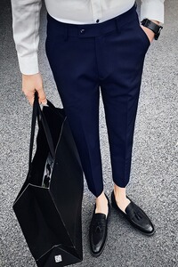 24春夏新款 男修身小脚英伦休闲九分裤 韩版百搭男士西裤K727-P60图片