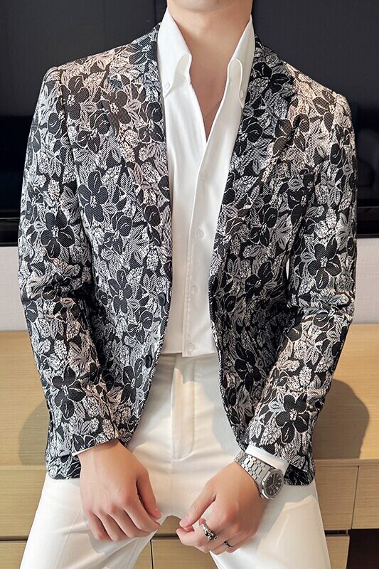 英伦韩版修身男士商务休闲刺绣花式西服男外套X932-P155,男装西服,电商C308