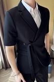 春夏休闲中袖斜扣小西服外套韩版修身英伦潮男单西装X39-P135，男装西服套装，电商C308
