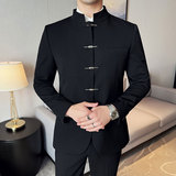 新中式新郎西服套装婚礼伴郎礼服男士高级感立领西装LJT938-P205，男装西服，电商C308