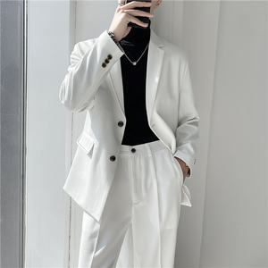 ins轻熟风英伦纯色西服套装 阔版宽松休闲小西装 TZ27压线-P225图片