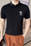 夏季男士休闲polo衫t恤潮流修身翻领半袖polo衫黑色F9415-P58，男装T恤，电商C308