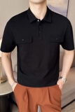 夏季男士休闲polo衫t恤潮流修身翻领半袖polo衫咖啡色C10012-P58，男装T恤，电商C308