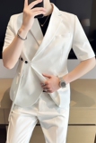 夏款休闲中袖斜扣小西服外套韩版修身英伦潮男单西装X39-P135，男装西服套装，电商C308