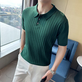 夏季男士休闲polo衫t恤潮流修身翻领半袖polo衫白色C72006-P58，男装T恤，电商C308