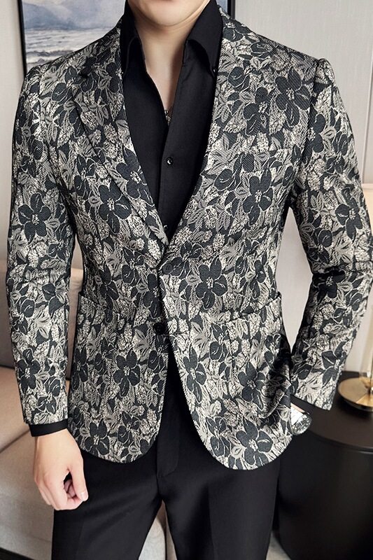 英伦韩版修身男士商务休闲刺绣花式西服男外套X932-P155,男装西服,电商C308
