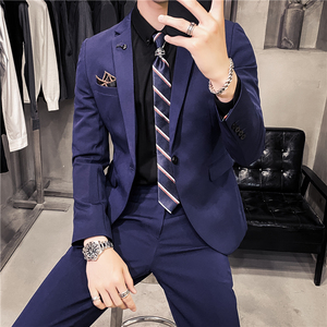 20秋冬款 英伦韩风时尚纯色修身男士西服套装 LJT955-P205图片