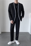 轻熟风ins英伦纯色西服套装阔版宽松休闲小西装TZ27包边-P225，男装西服套装，电商C308