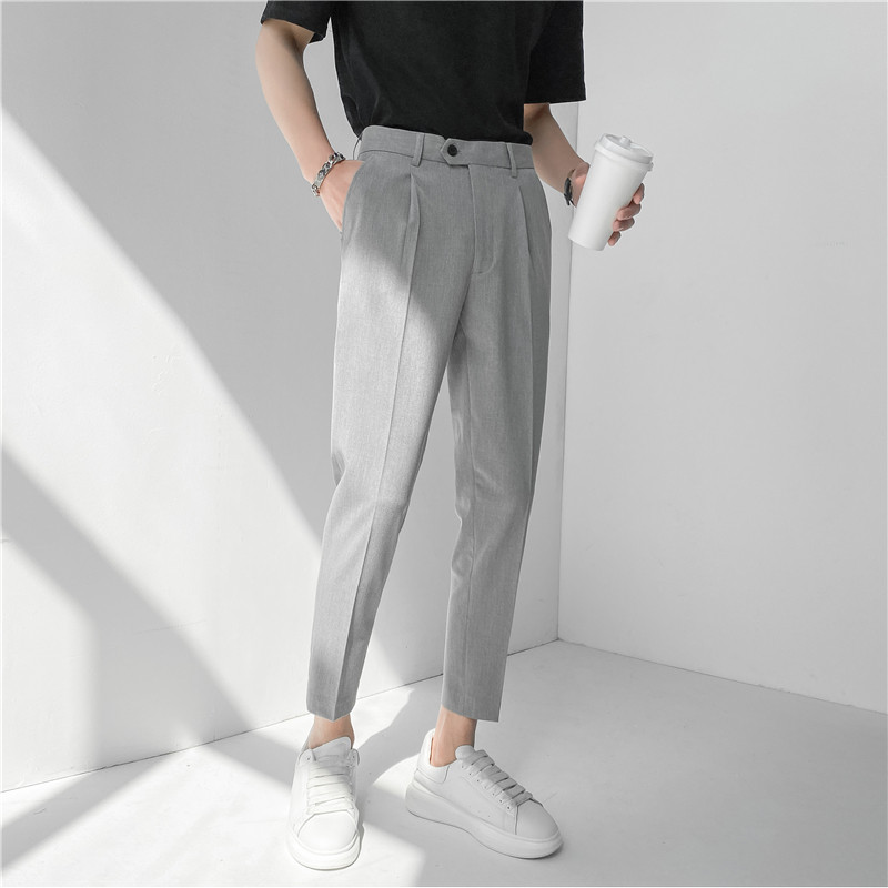 21春夏轻熟风时尚休闲裤韩版纯色小脚九分西裤K20-P65，男装西裤，电商C308