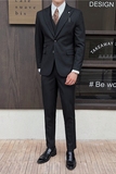 英伦修身男士二粒扣条纹西服三件套新郎伴郎礼服套装SJT918-P300，男装西服，电商C308