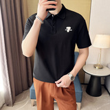 夏季男士休闲polo衫t恤潮流修身翻领半袖polo衫朱红色C10010-P58，男装T恤，电商C308