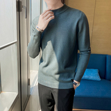 秋冬韩版半高领修身打底衫中领套头纯色针织衫毛衣潮男MY1-P45，男装T恤，电商C308