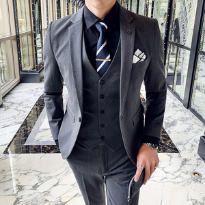 秋冬新款 英伦韩版修身男士西服三件套装TZ143-P295,男装西服,电商C308