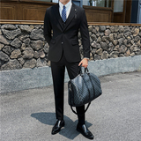 英伦修身男士二粒扣纯色西服三件套新郎伴郎礼服套装SJT912-P265，男装西服，电商C308