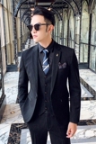 秋冬新款英伦韩版修身休闲商务男士西服三件套装TZ137-P265，男装西服，电商C308