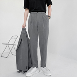 轻熟风微宽时尚休闲西裤阔版纯色直筒长裤K17-P70，男装西裤，电商C308