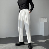 ins轻熟风宽松时尚休闲西裤阔版纯色直筒长裤K27-P75，男装西裤，电商C308