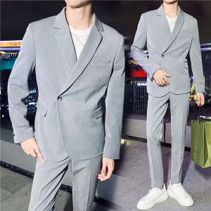 高质量男性西装轻熟风韩版修身男士休闲西服套装 LJT830斜扣-P220图片