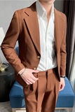 高级感休闲二粒扣小西服男外套韩版修身英伦痞雅单西装X05-P155，男装西服套装，电商C308