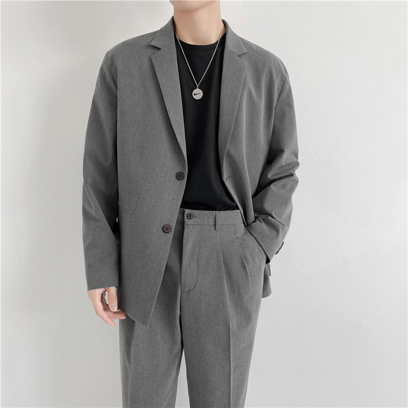 21春夏轻熟风英伦纯色西服阔版宽松休闲小西装X16-P150，男装西服套装，电商C308