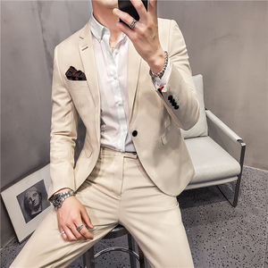 20秋冬款 英伦韩风修身商务纯色男士西服外套 X830-P135图片
