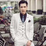 秋冬高品质韩版修身纯色男士西服三件套新郎西服套装SJT955-P265，男装西服套装，电商C308