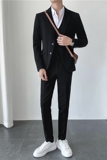 轻熟风ins秋冬韩版修身男士二粒扣纯色西服三件装套SJT961-P280，男装西服，电商C308