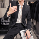 20秋冬款韩风时尚修身商务立领男士西服套装LJT954-P230，男装西服套装，电商C308