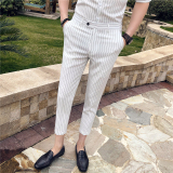 春夏潮男英伦休闲条纹九分西裤九分休闲男裤K238-P65，男装西裤，电商C308