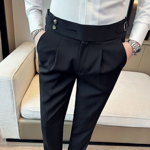 春夏英伦那不勒斯西裤男士韩版修身小脚裤休闲长裤K908-P75图片