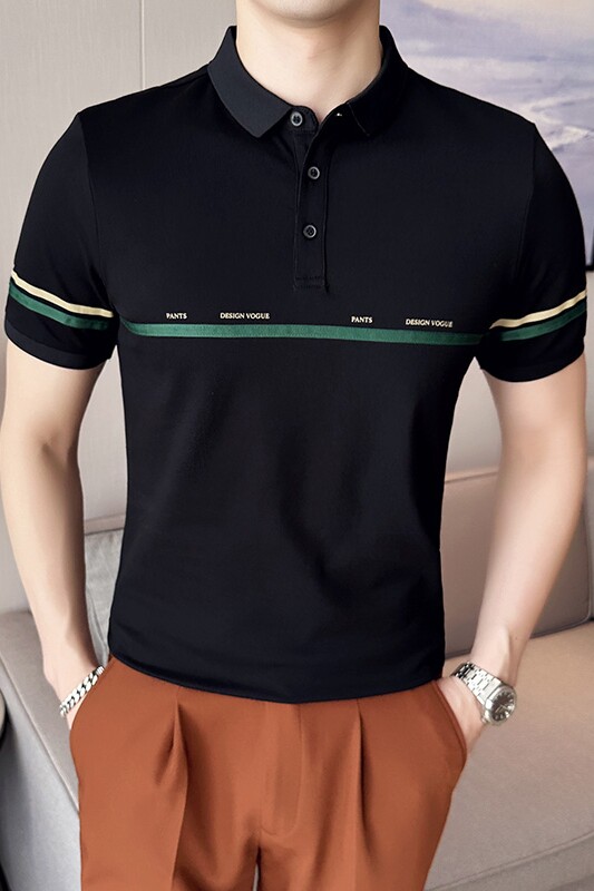 夏季男士休闲polo衫t恤潮流修身翻领半袖polo衫白色C60008-P58,男装T恤,电商C308