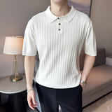 夏季男士休闲polo衫t恤潮流修身翻领半袖polo衫绿色C72006-P58，男装T恤，电商C308