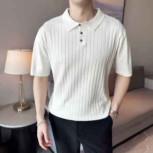 夏季男士休闲polo衫t恤 潮流修身翻领半袖polo衫绿色C72006-P58图片