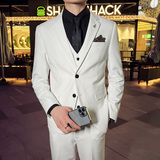 秋冬款英伦韩版修身男士休闲二粒扣西服三件套中灰色SJT961-P280，男装西服，电商C308