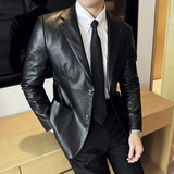 皮衣男西装外套韩版修身帅气潮流休闲二粒扣男士西服X936-P155，男装西服套装，电商C308