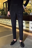 高品质秋冬毛呢西裤男士商务修身小脚裤呢料休闲裤卡其色K33-P65，男装西裤，电商C308