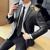 皮衣男西装外套新款韩版修身帅气潮流休闲男士西服X935-P155，男装西服套装，电商C308