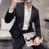 20秋冬款英伦韩风修身纯色男士商务西服套装LJT830-P205，男装西服套装，电商C308