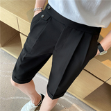 夏季薄款纯色短裤男士坠感免烫五分西裤青年冰凉休闲裤K09-P65，男装牛仔裤，电商C308