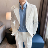 痞雅高级感休闲条纹二粒扣小西服+英伦青年九分西裤LJT07-P230，男装西服，电商C308