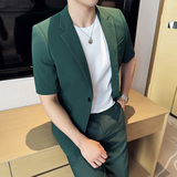春夏休闲华夫格中袖小西服外套韩版修身英伦潮男西装X931-P130，男装西服，电商C308