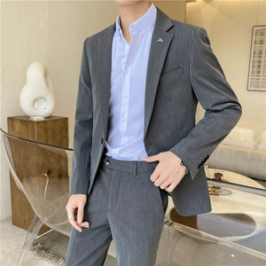 秋冬轻熟风ins韩版修身男士休闲西服外套 新郎伴郎小西装X24-P155，男装西服套装，电商C308