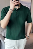 男士休闲polo衫t恤潮流修身翻领半袖polo衫黑色C72006-P58，男装T恤，电商C308
